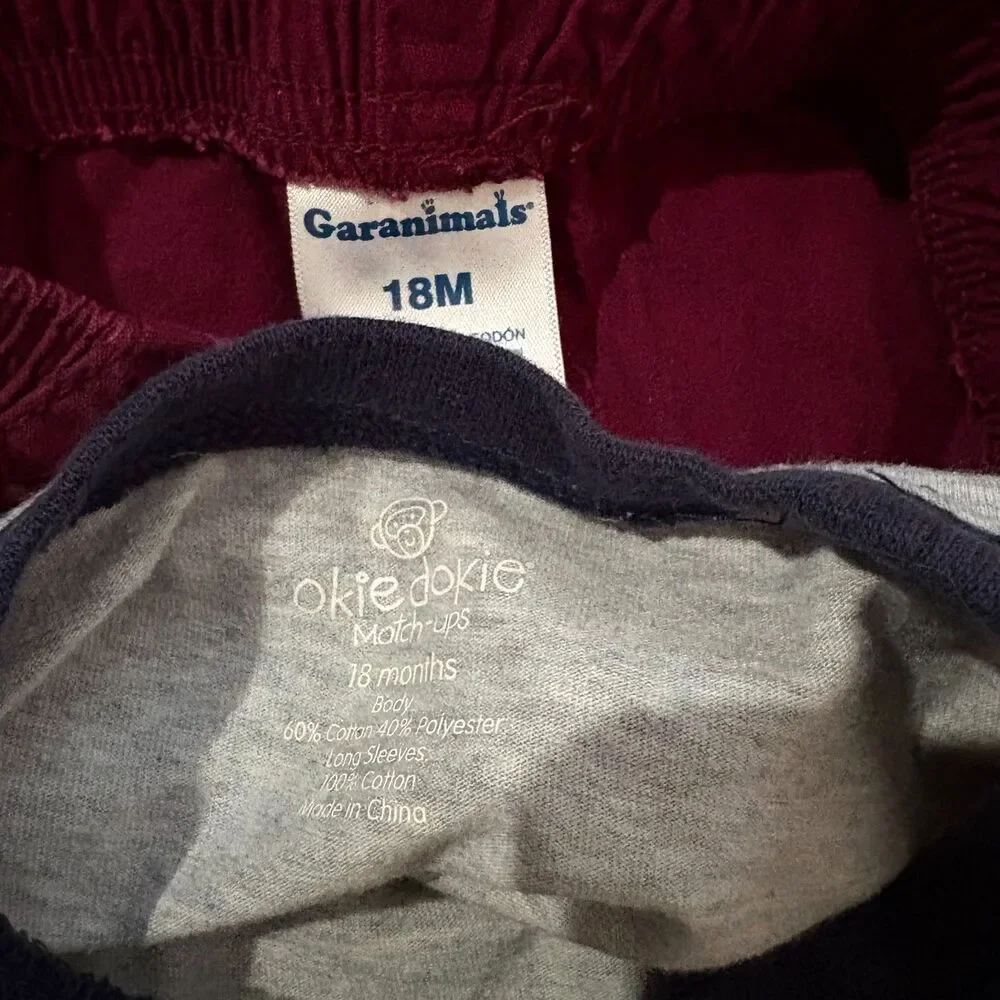 Toddler Boys Outfit Okie Dokie Layered Tee & Garanimals Joggers‎ Size 18 Months